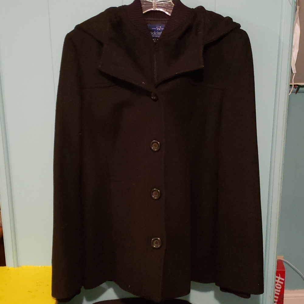 Warm Designer Hooded Wool Coat